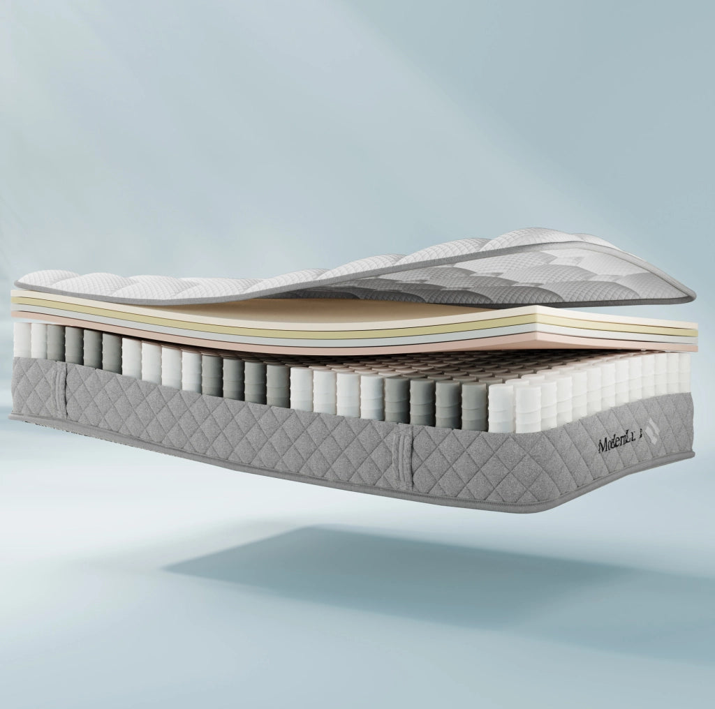 Letto singolo imbottito beige 90x200 cm con vano idraulico, USB-C e materasso H3