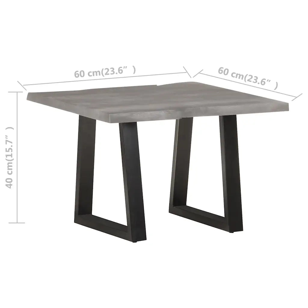 Tavolino da CaffÃ¨ con Bordi Vivi 60x60x40 cm in Massello Acacia cod mxl 27385