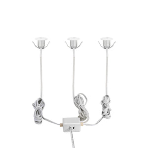 Faretto Ad Incasso Moderno Chango In Alluminio Bianco 3 Luci Led 1W 3000K