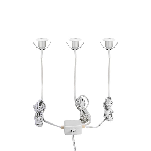 Faretto Ad Incasso Moderno Chango In Alluminio Bianco 3 Luci Led 1W 3000K