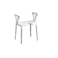 Sedia da doccia bianca con apertura e braccioli peso massimo 120kg/265 lb