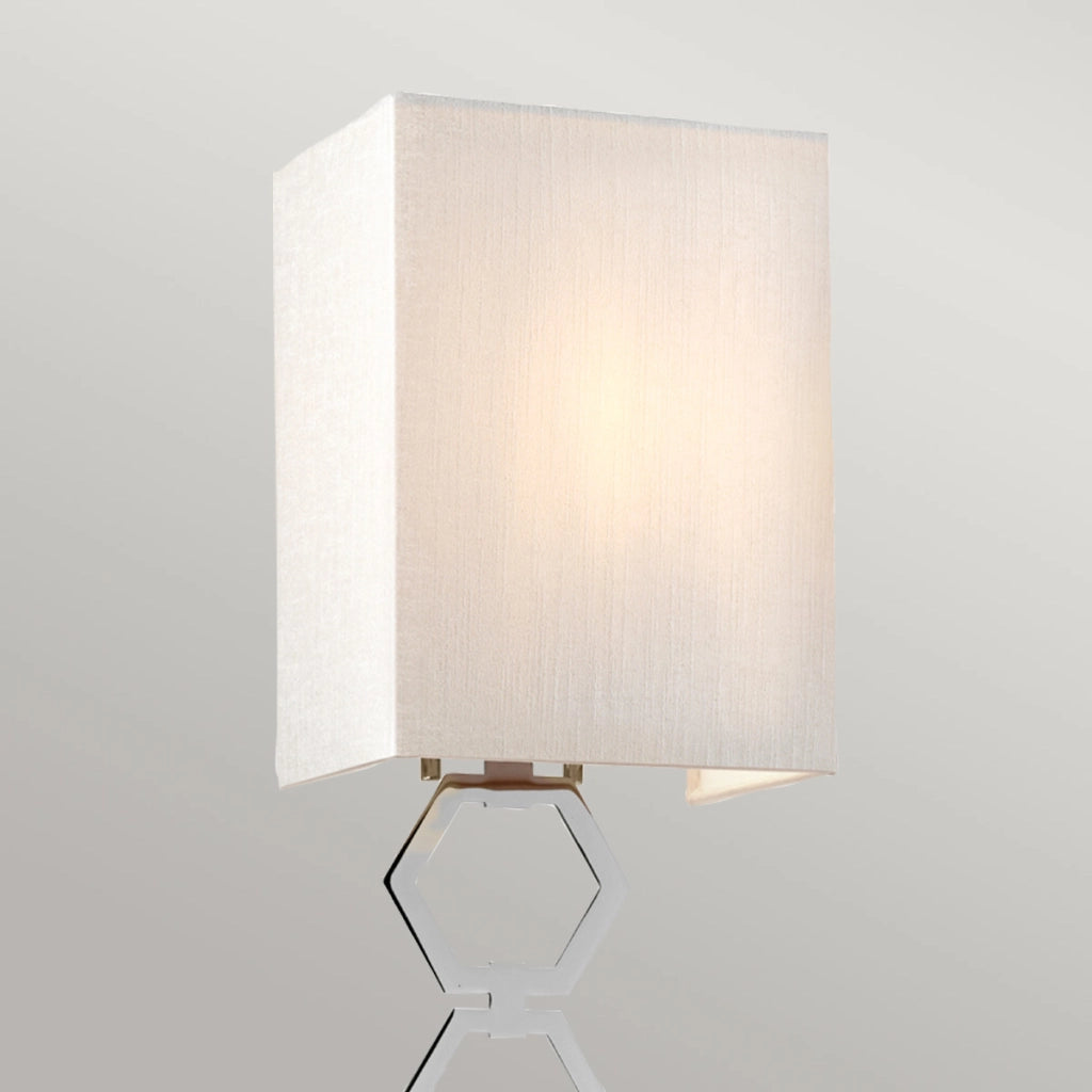 Applique Ria con paralume 17 cm cromo esagoni E27 Elstead