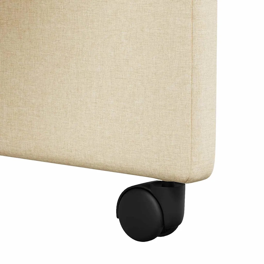 Sedie da Pranzo con Ruote 2 pcs Crema 57 x 67 x 95 cm Tessuto 42017854