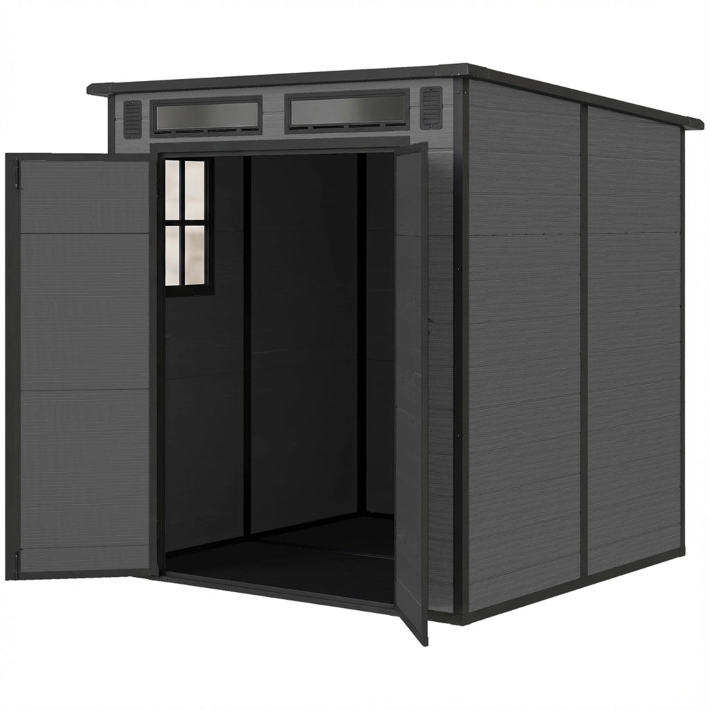 Casetta da Giardino ¨C zephmum ¨C Grigio Scuro, PP e Alluminio, 182x182x196 cm