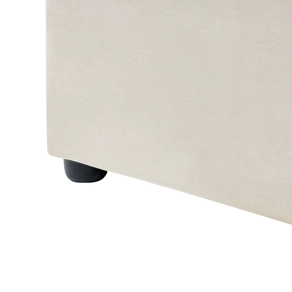 Letto matrimoniale ad acqua in velluto bianco sporco 160 x 200 cm classico minimalista