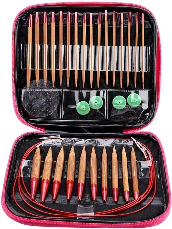 Set di Aghi per Ricamo Ronde Scambiabili 275 mm-10 mm con Manopole Ergonomiche - Ideale per Artrite - Principianti e Professionisti
