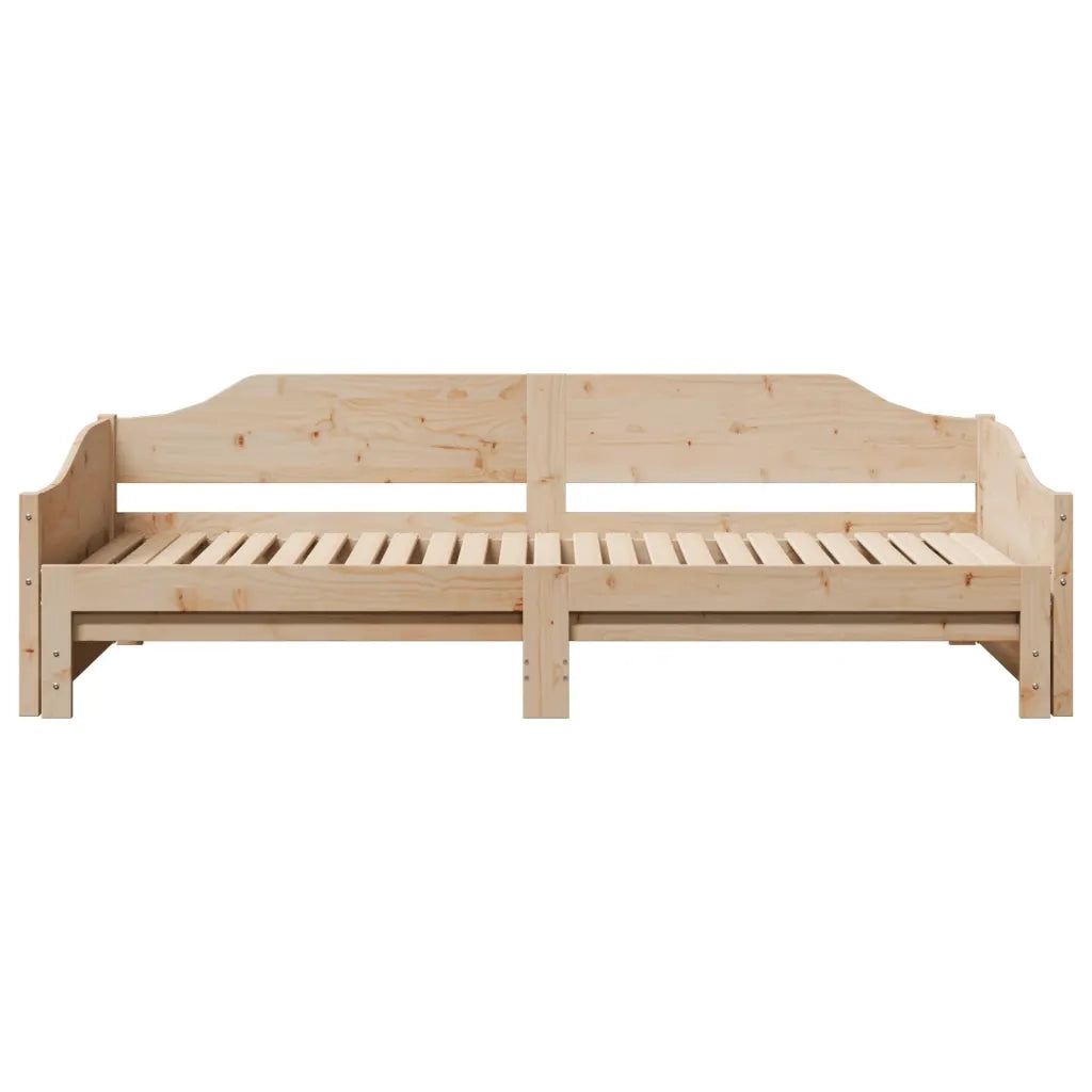 Divano Letto con Letto Estraibile 80x200cm Legno Massello Pino 850902