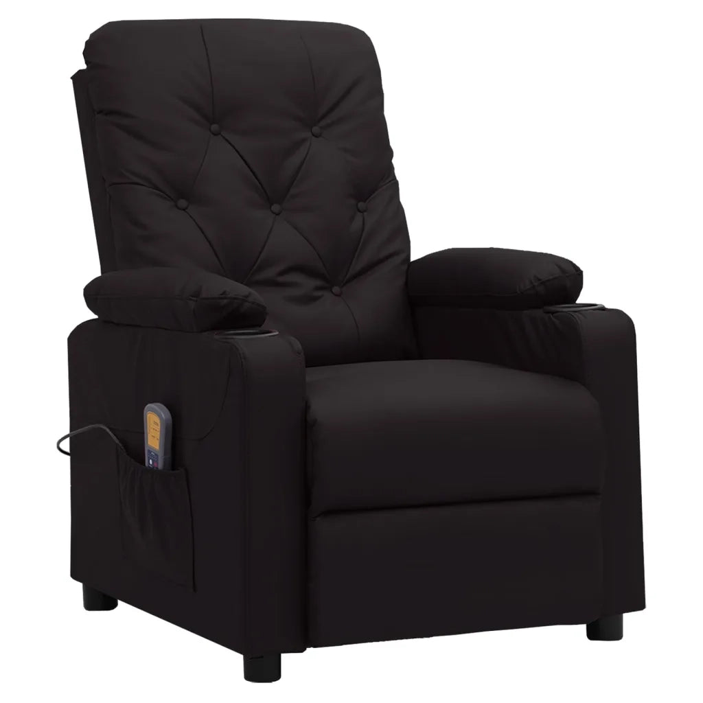 Poltrona Massaggiante Reclinabile Nera in Similpelle cod mxl 31734