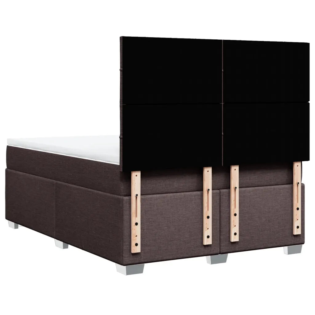 Giroletto a Molle con Materasso Marrone Scuro 140x200cm Tessuto 3290514