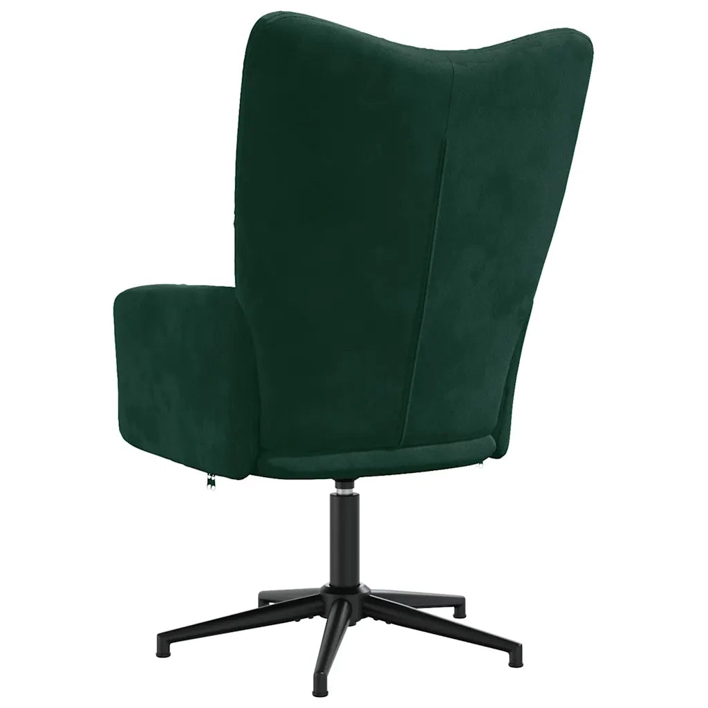 vidaXL Sedia Relax Verde Scuro in Velluto