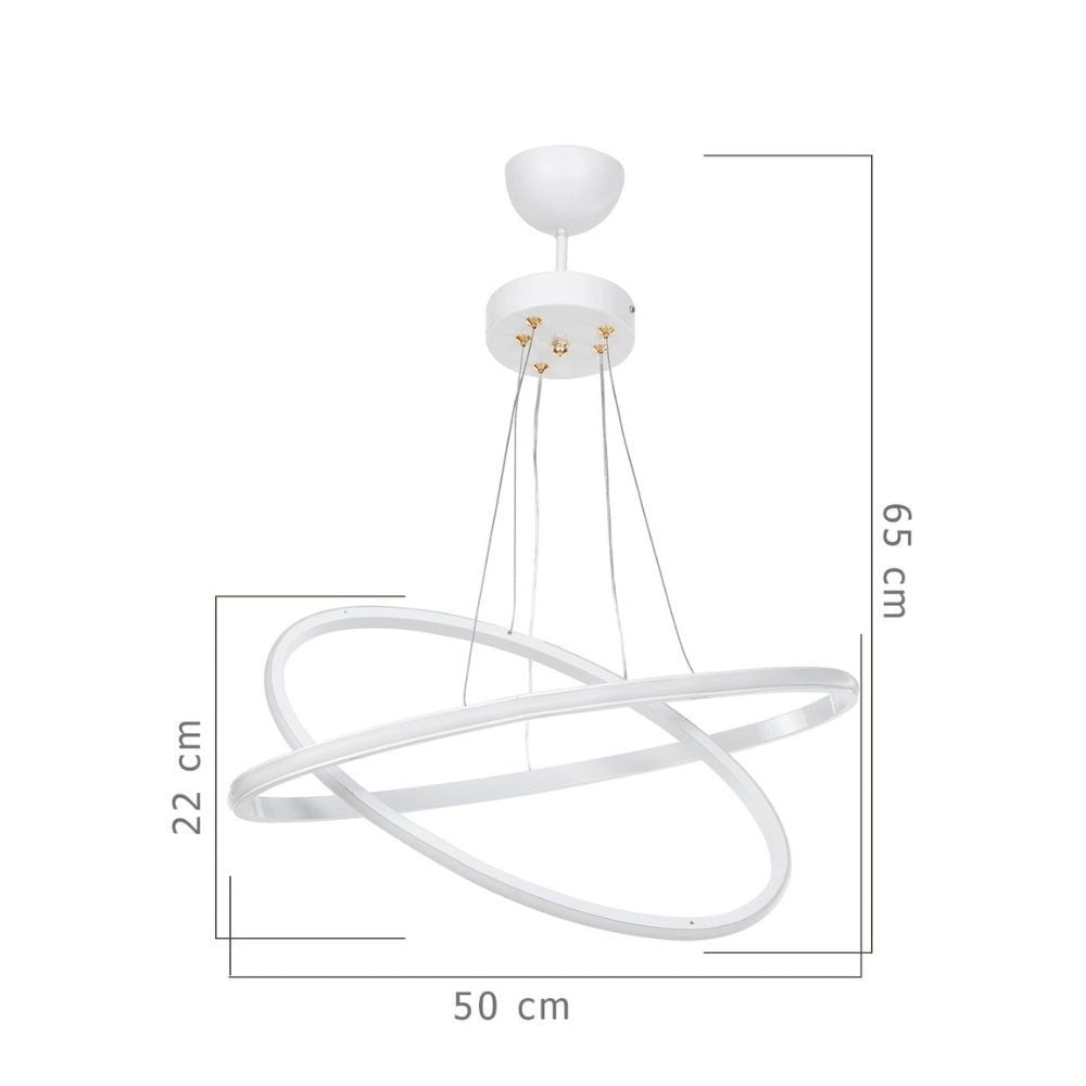 Lampada a sospensione due anelli LED Muso MDL4438 colore bianco