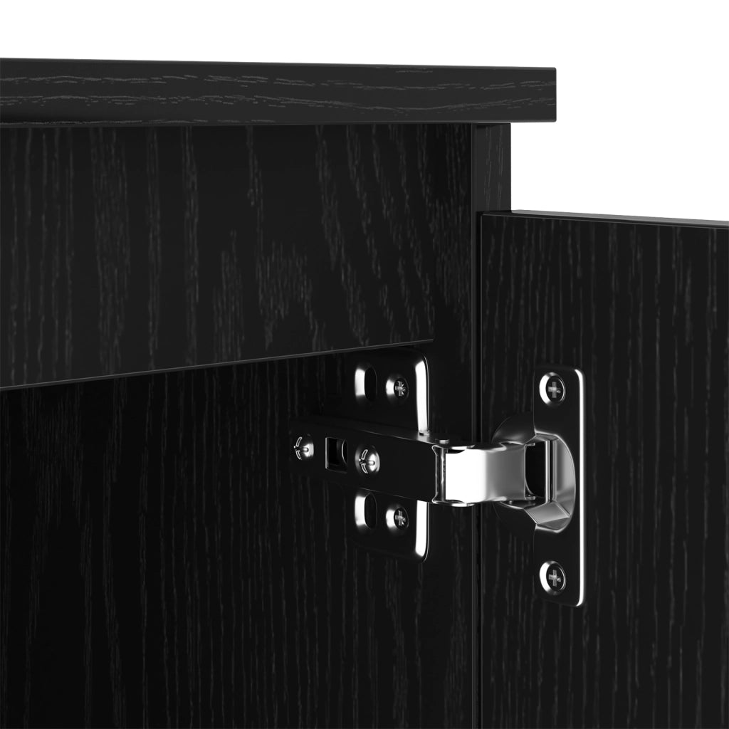 Mobile TV  con luci LED Nero Rovere 140x40x35,5 cm in legno ingegnerizzato