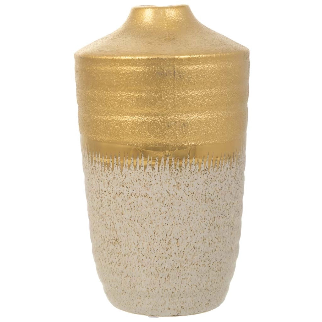 Vaso in ceramica dorata 15x15x25,5h
