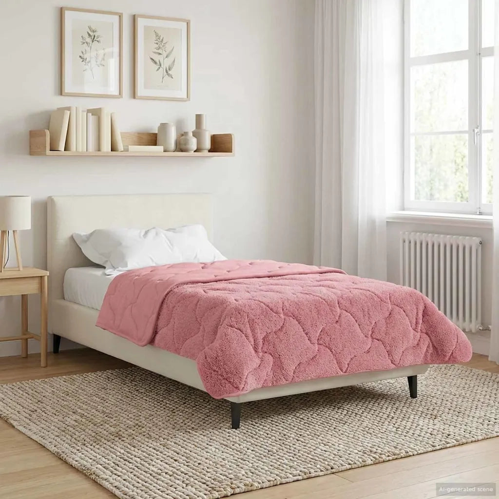 Duvet Estivo Rosa 135 x 200 cm Microfibra e Fleece Teddy 42026198