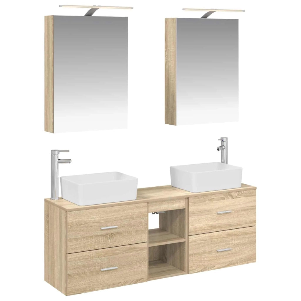 Set di mobili per il bagno 5 pcs Rovere Sonoma 3406833