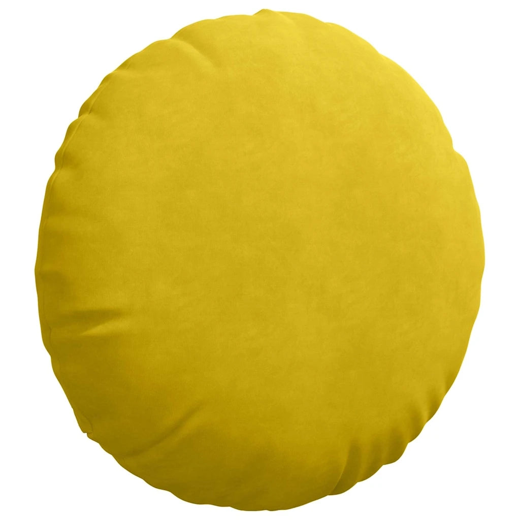 Cuscini per Seduta 2 pcs Giallo Ø50 x 19 cm Velluto