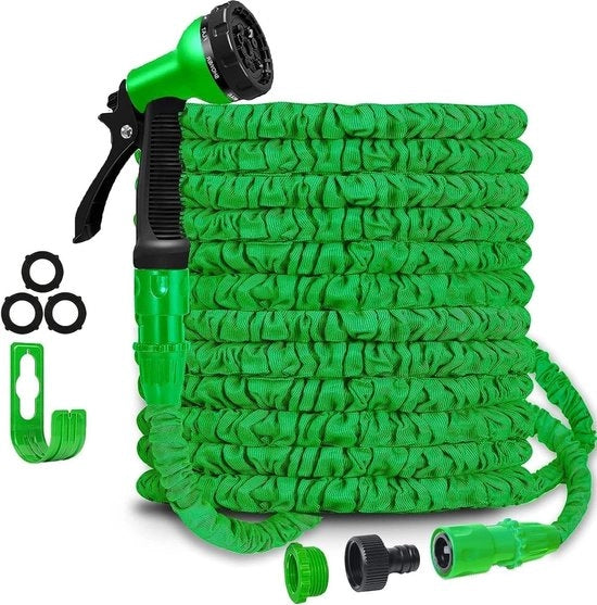 Serpente espandibile flessibile con 8 funzioni bocchetta di spruzzo - Blu o verde - 50FT/15 m