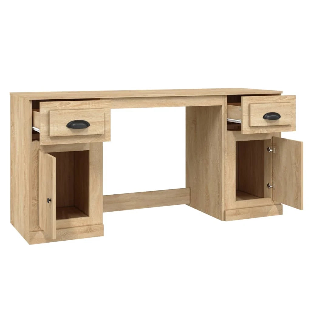 Scrivania da ufficio postazione di lavoro mobile per computer studio con mobiletto rovere Sonoma legno marrone ingegnerizzato 02_0023387