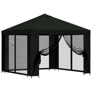 Gazebo | Pergolato da giardino con pareti laterali 3 x 3 m Nero
