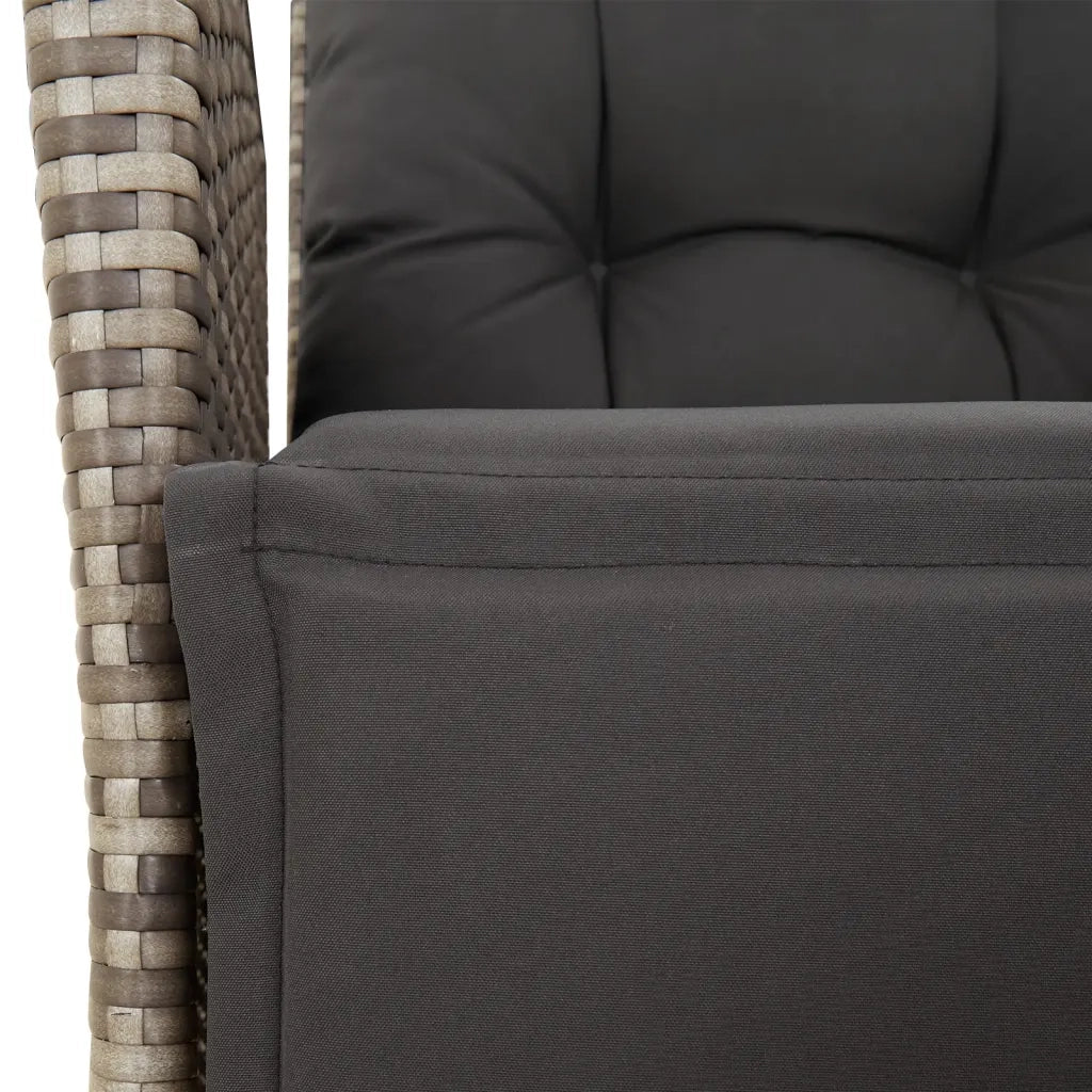 Set da Pranzo da Giardino 9 pz con Cuscini in Polyrattan Grigio 3213233