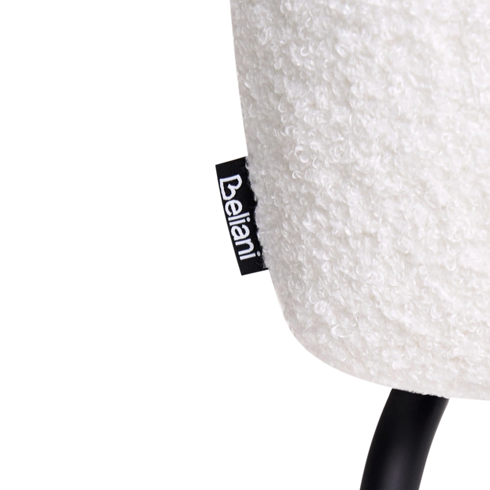Poltrona tessuto bouclè bianco sporco imbottita Design stile retrò