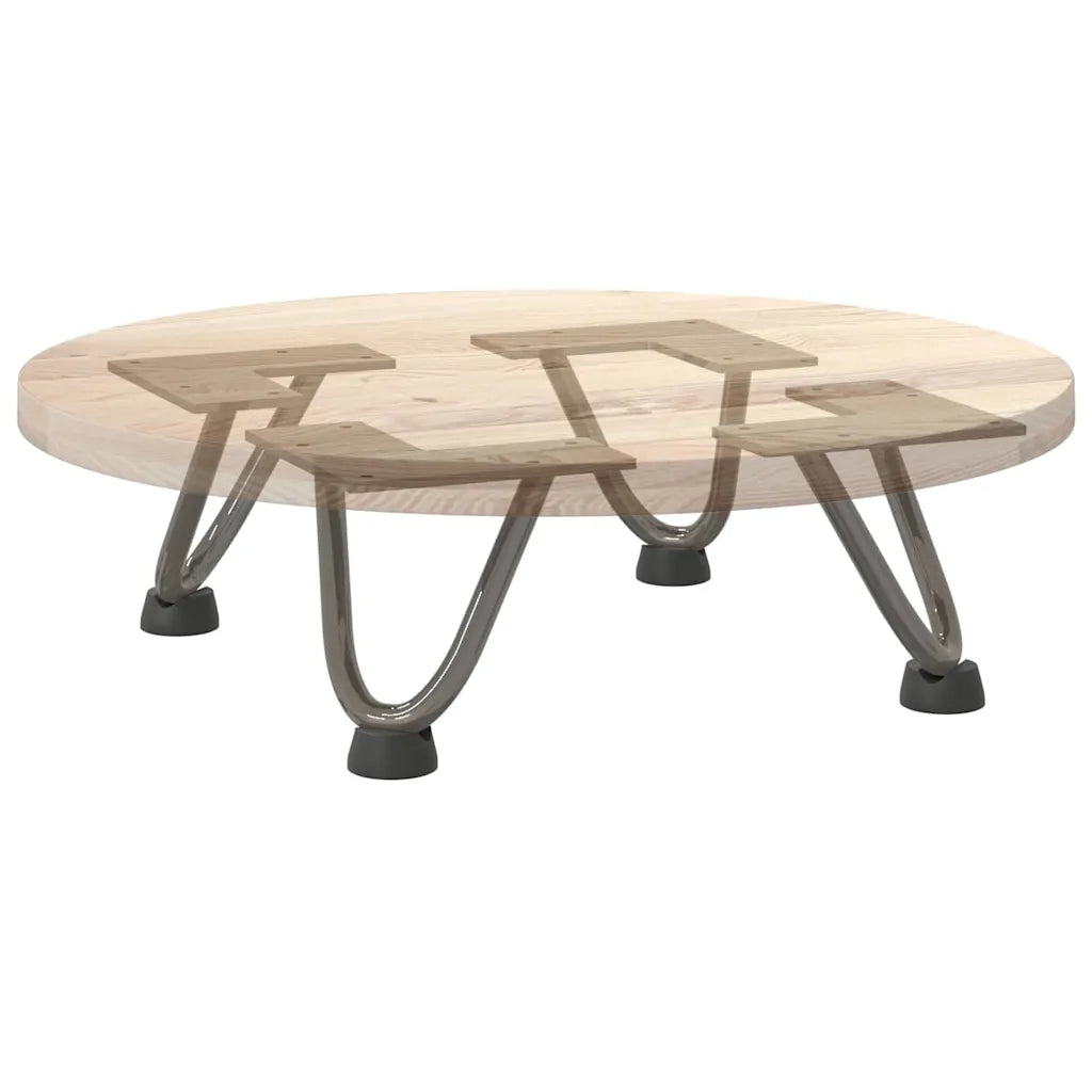 Gambe a forcina per tavolino 4 pz in acciaio naturale 10 cm in acciaio massiccio
