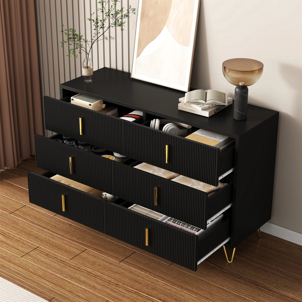 Credenza con Cassetti ¨C MINIMAL ¨C Design Moderno, Maniglie Dorate