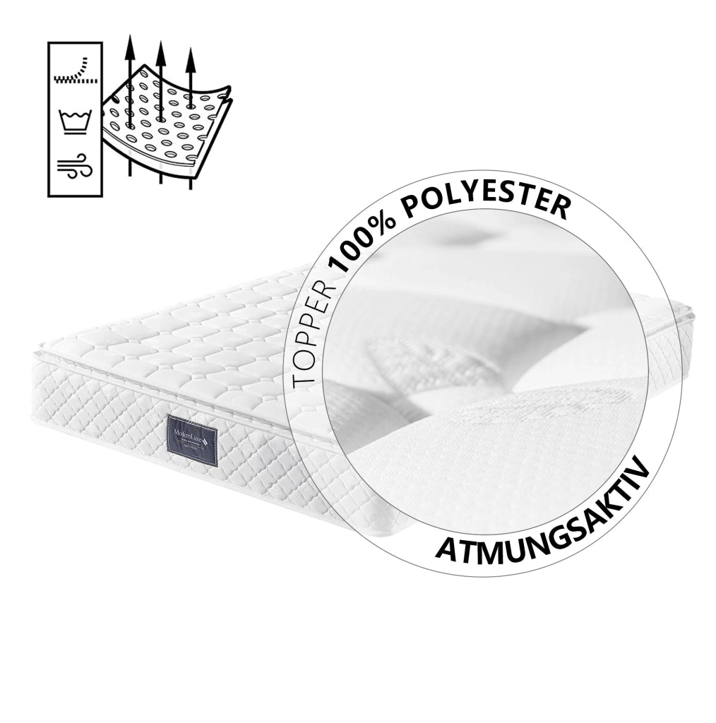 Letto matrimoniale contenitore 160x200 cm con testiera; luce LED; USB e Type-C; beige-bianco in tessuto a coste con materasso