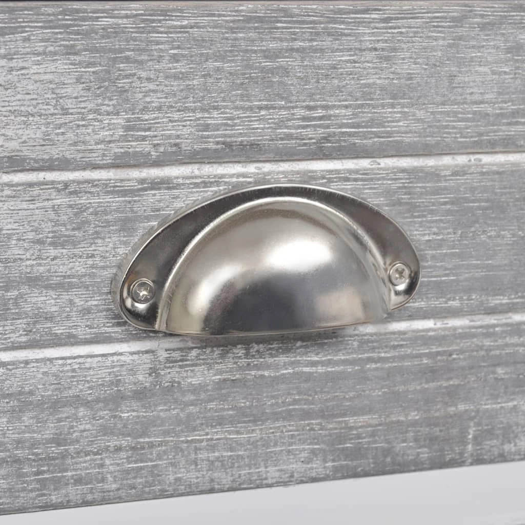 Comodino cassettiera mobile per camera da letto 38 x 28 x 45 cm MDF grigio e bianco 1402041