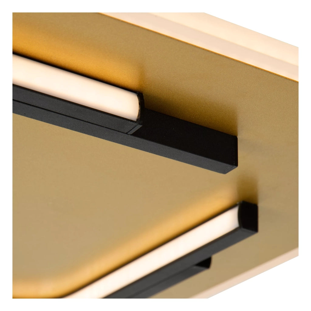Plafoniera LED quadrata 40,5cm 30W oro Lucide Andreas