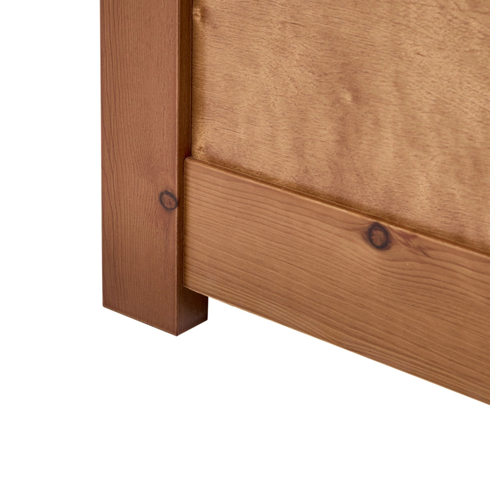 Letto matrimoniale in pino MDF con rete a doghe 180 x 200 cm in marrone stile minimalista scandinavo