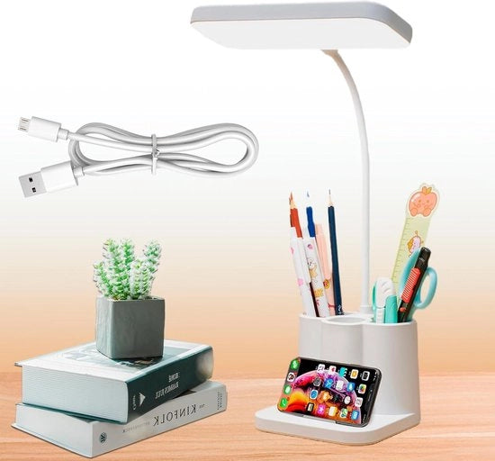 Lampada da scrivania per bambini - Lampada da tavolo LED con penne - ricaricabile, regolabile - 3 modalità - lampada da notte 4000 mAh - camera da letto da bambino - per ragazze e ragazzi -