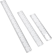 Set di righelli in plastica 6 pezzi in 15 cm 20 cm 30 cm - Translucido - Scala metrica e in pollici - Adatto per scuola, ufficio e casa
