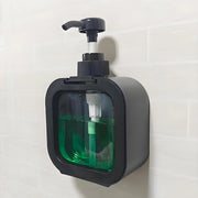 Dispensatore di sapone adesivo per capelli, shampoo, condizionatore, sapone per mani e detersivo per piatti con pompa e etichette - nero - bagno e cucina
