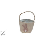 Cestino Decorativo Pasquale Pasqua in Tessuto con Coniglio 13 x 12 x 12 cm