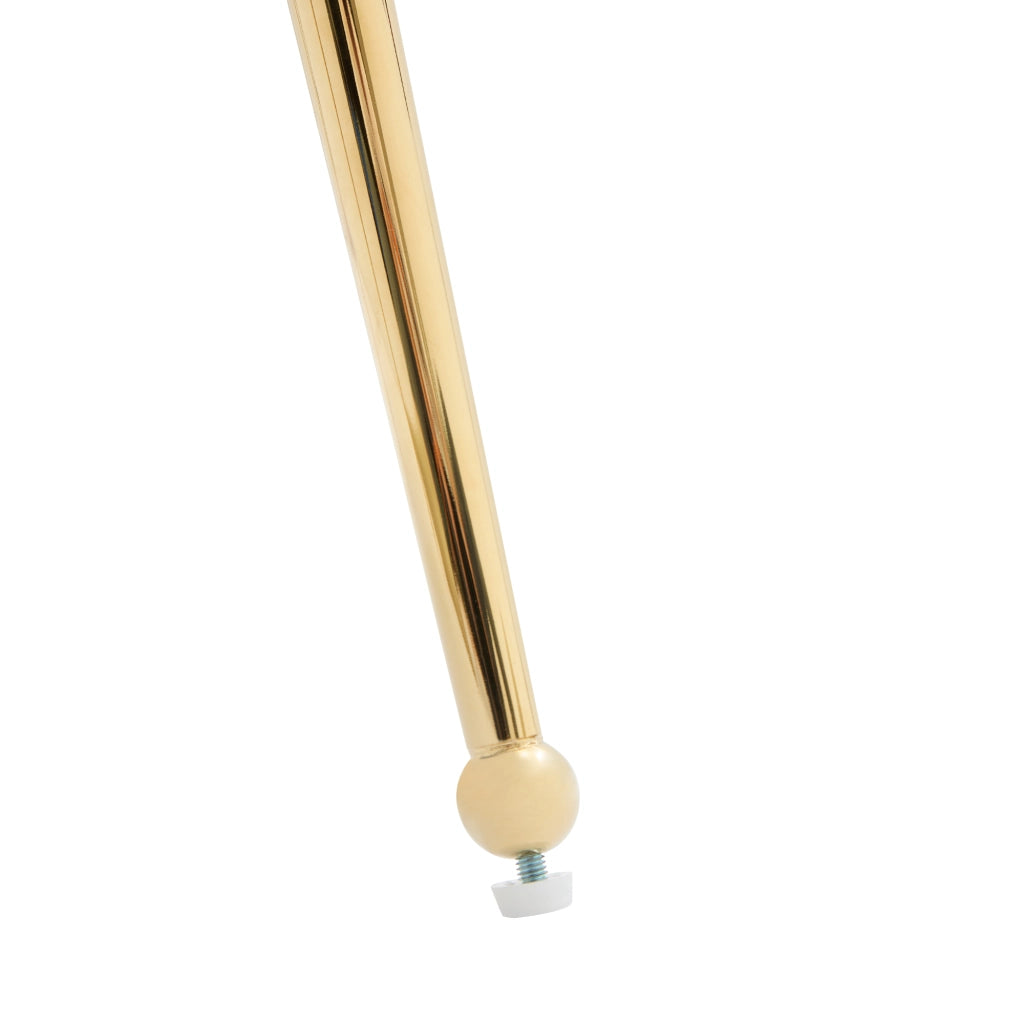 Sedia da pranzo in velluto beige e oro, set 2 pezzi, con braccioli, supporto lombare e gambe in metallo regolabili