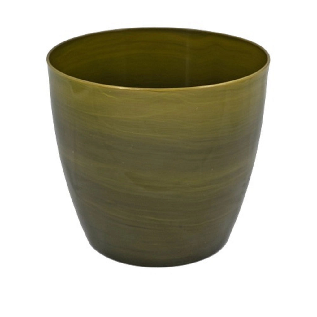 Coprivaso KADAX, rotondo, 12 cm, per soggiorno, verde marmorizzato.