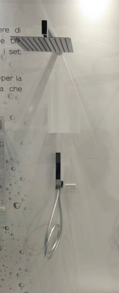 Set doccia a muro (soffione+doccetta) quadrato High Pro - Gedy - Kit con soffione 20x20