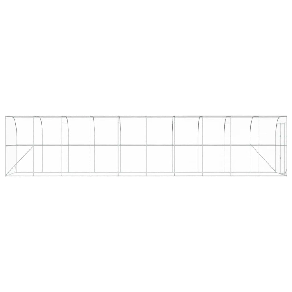 Gabbia per Polli Contro il Muro Argento 600 x 150 x 215 cm 3434734