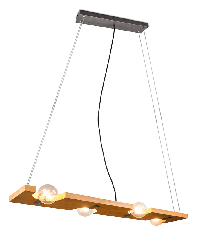 Lampada a Sospensione da Interno Attacco E27 in Legno naturale Naturale