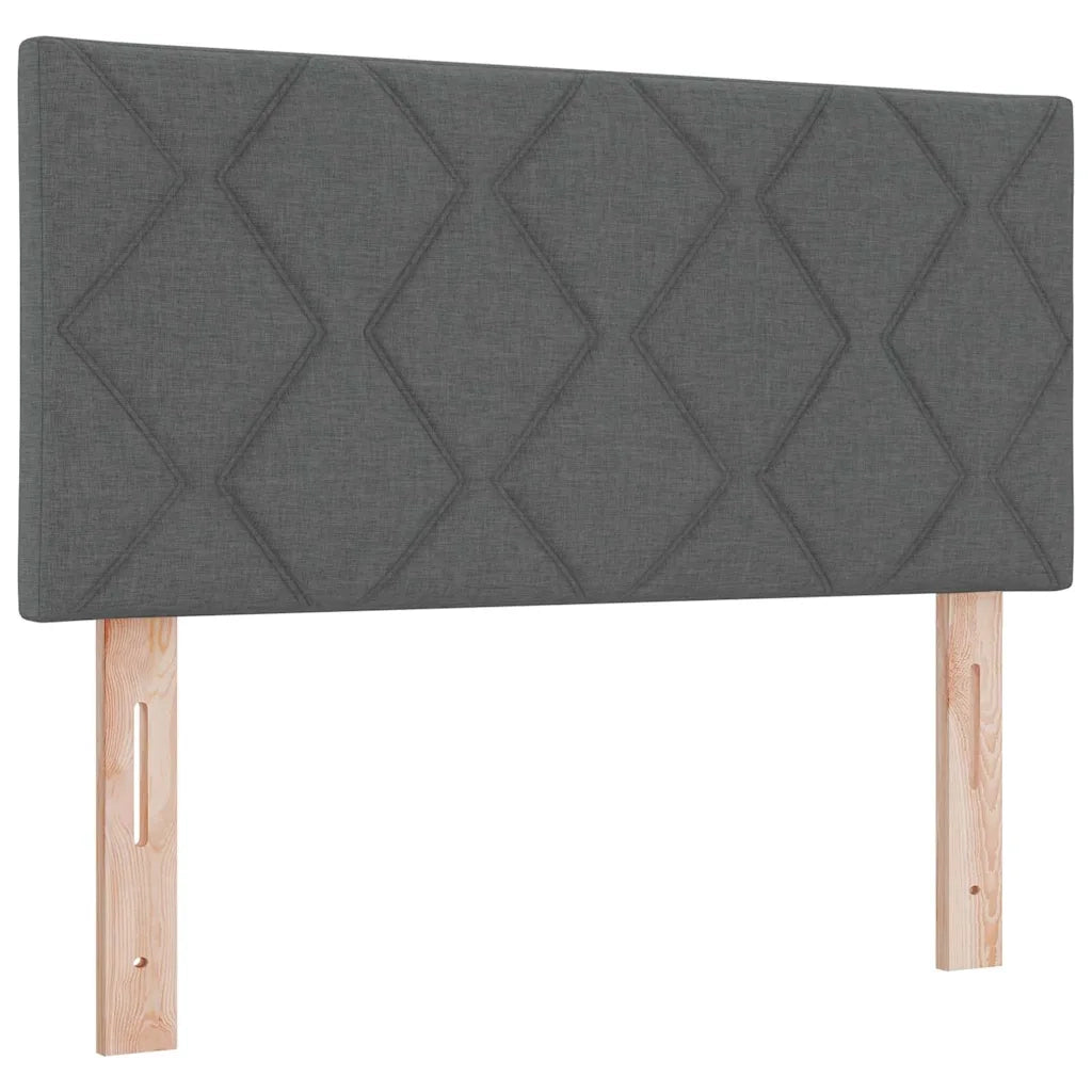 Letto a Sorgente LED con led Grigio scuro 100 x 200 cm Tessuto