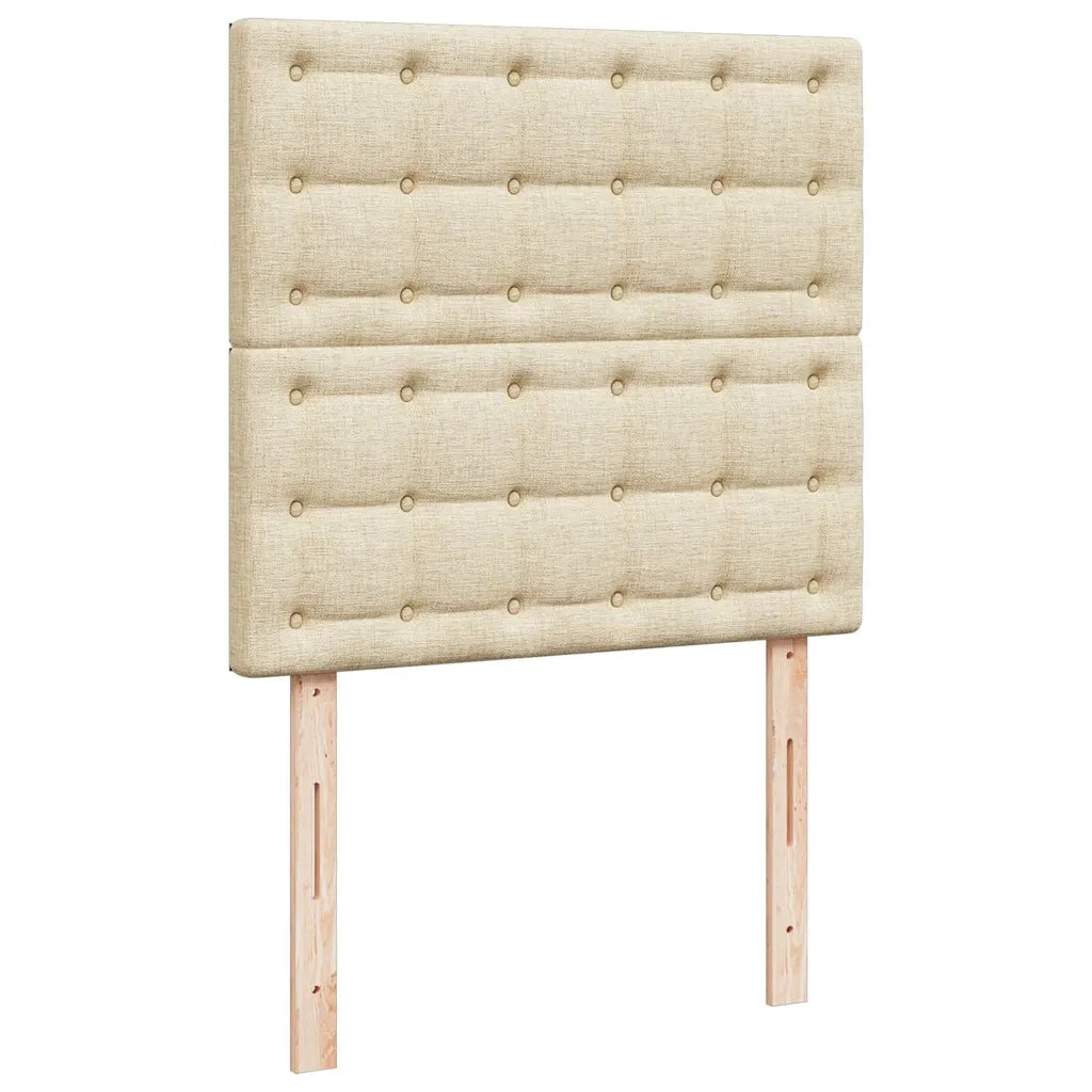 Struttura Letto Pouf con Materasso Crema 80x200 cm in Tessuto 3313283