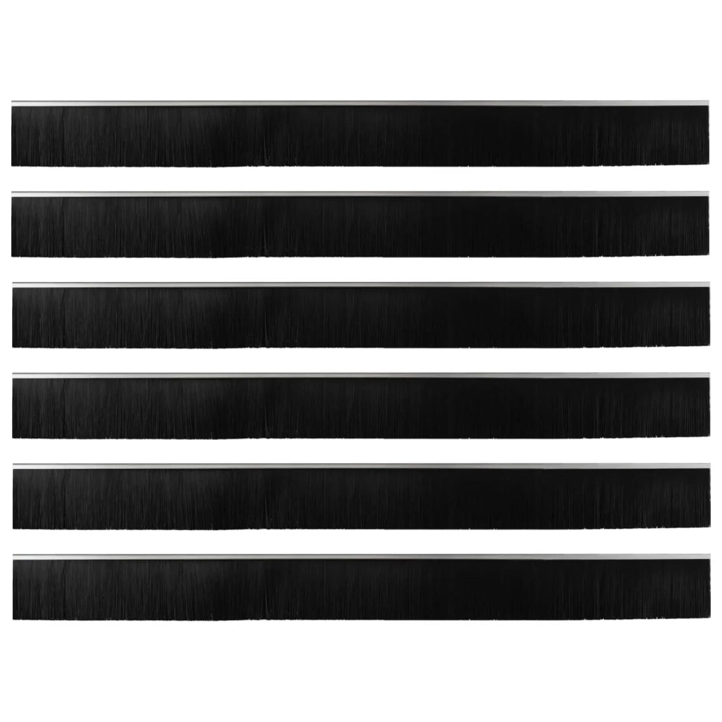 Spazzole per porte autoadesive 6 pcs Argento 100 cm