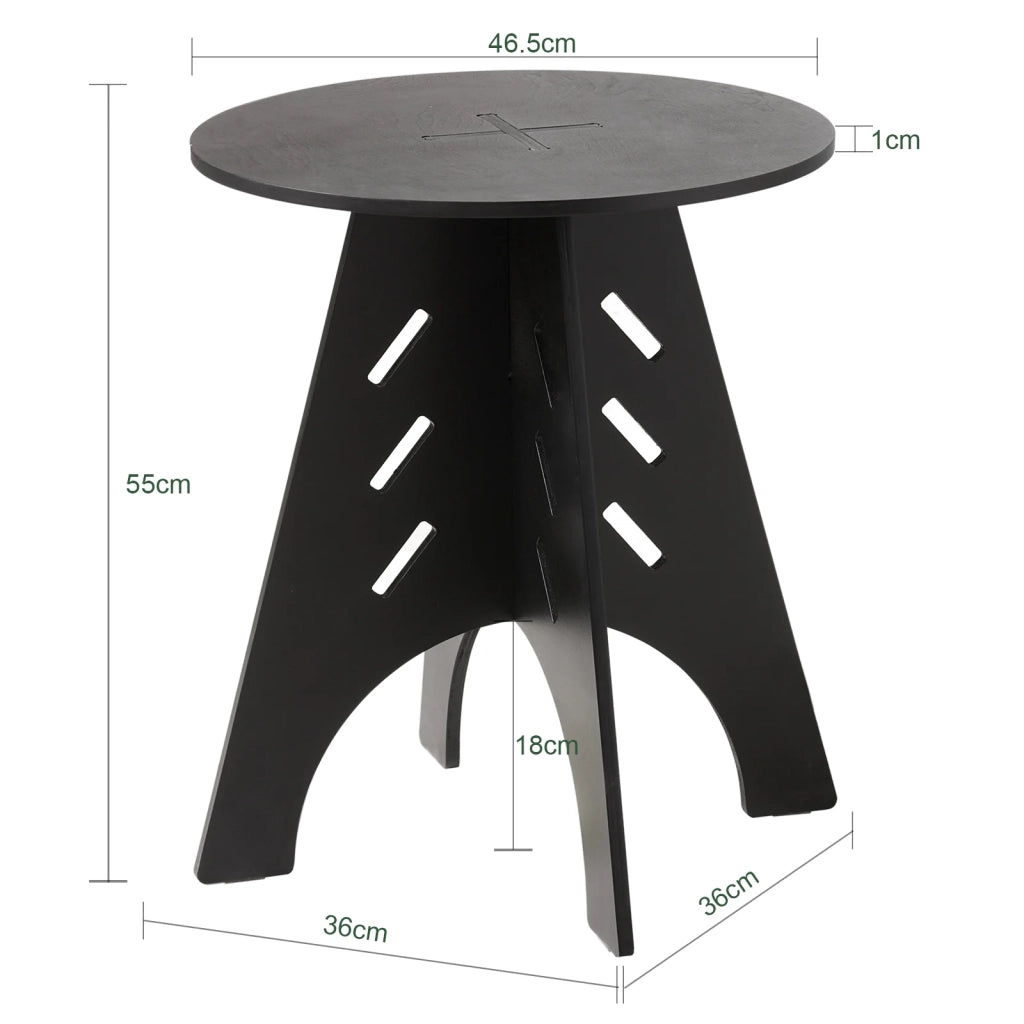 Tavolino Basso Da Salotto Tavolino Laterale Tavolino Da Soggiorno Nero Φ46.5x54.5cm HFBT01-SCH