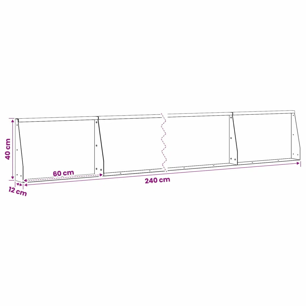 Muro di contenimento 4 pz 60 x 12 x 40 cm Acciaio Nero 3449079