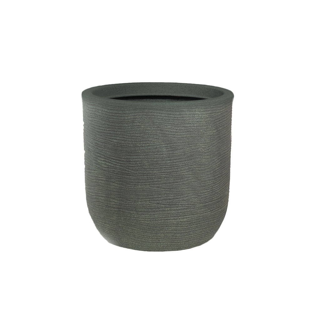 Vaso da Esterno Interno Design Cilindrico Ø35x34 cm Raffaello in Resina Verde