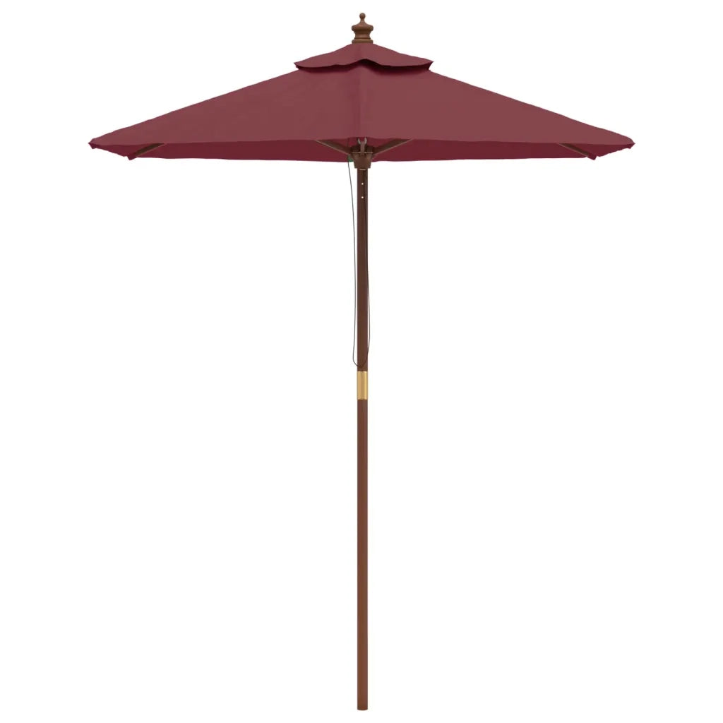 Ombrellone da Giardino con Palo in Legno Bordeaux 196x231 cm 363163