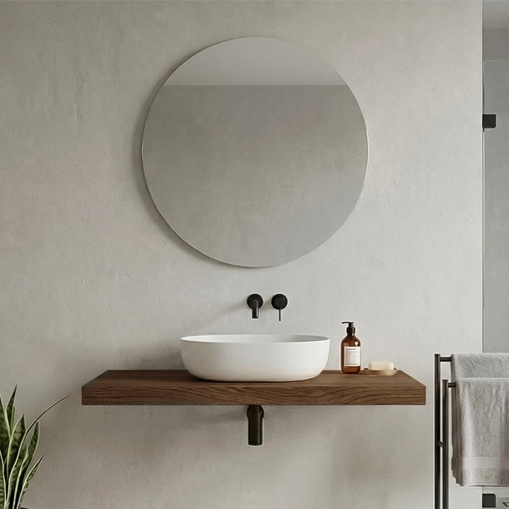 Mensolone bagno 120 cm in legno effetto rovere scuro Levia