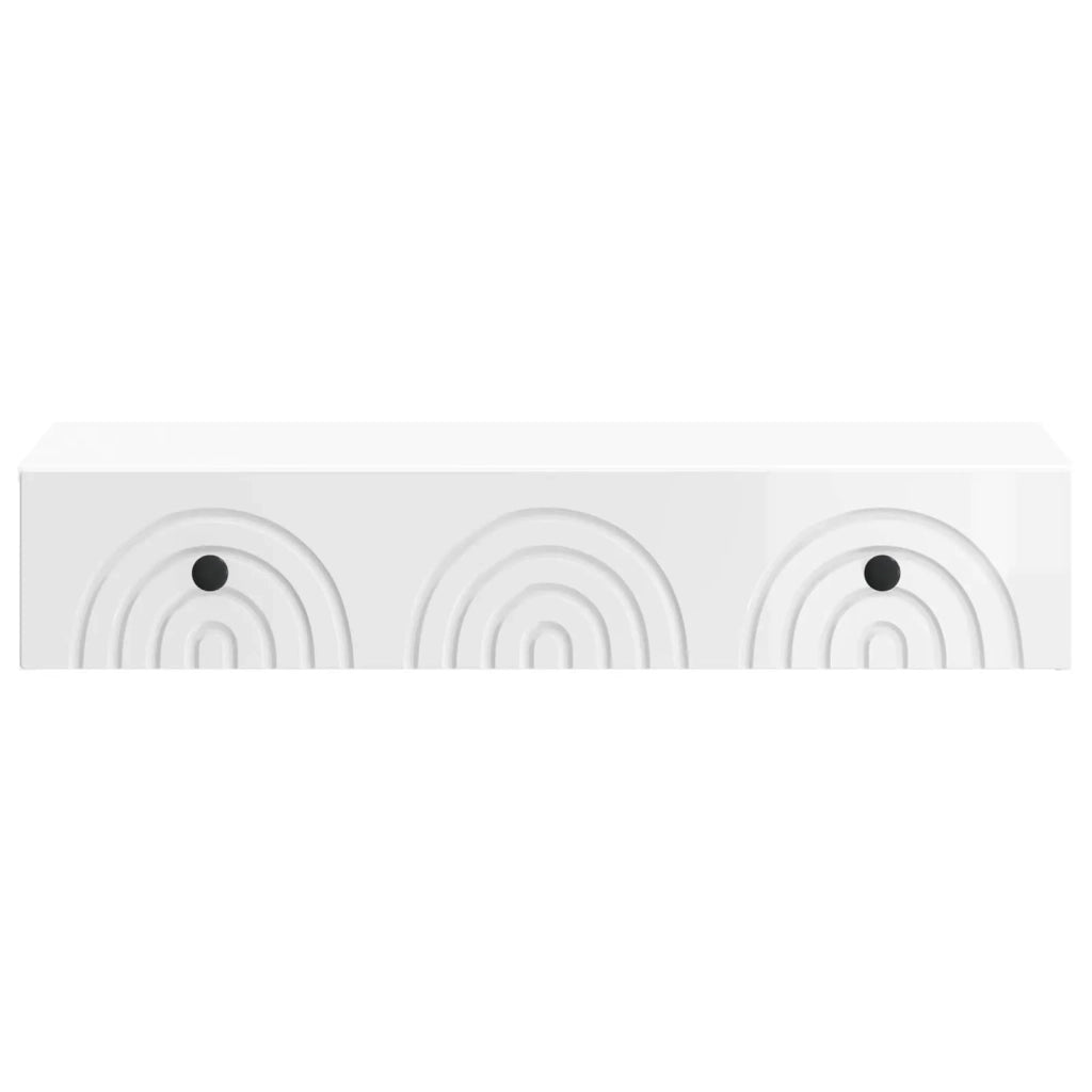 Tavolino da Parete Laterale Bianco Lucido 87,5 x 34,5 x 17 cm 898159