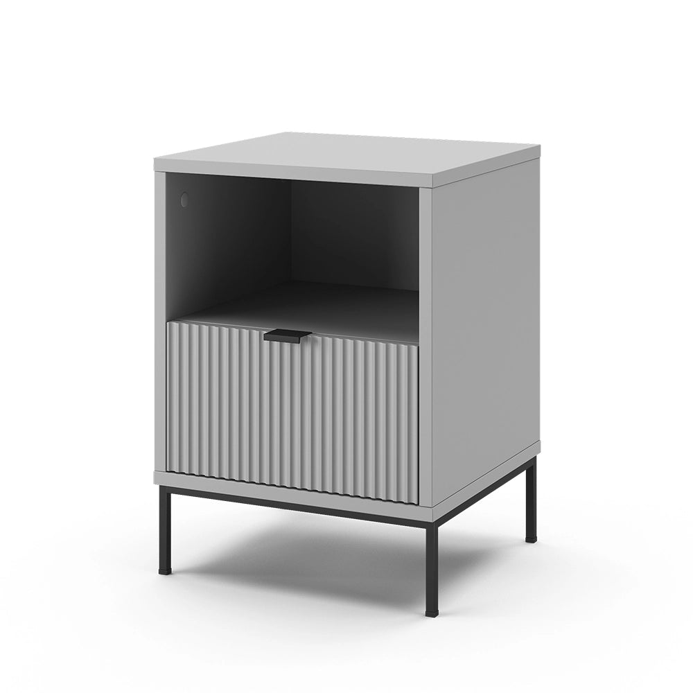 Vicco Comodino Grigio 40 x 55 cm con 1 cassetto